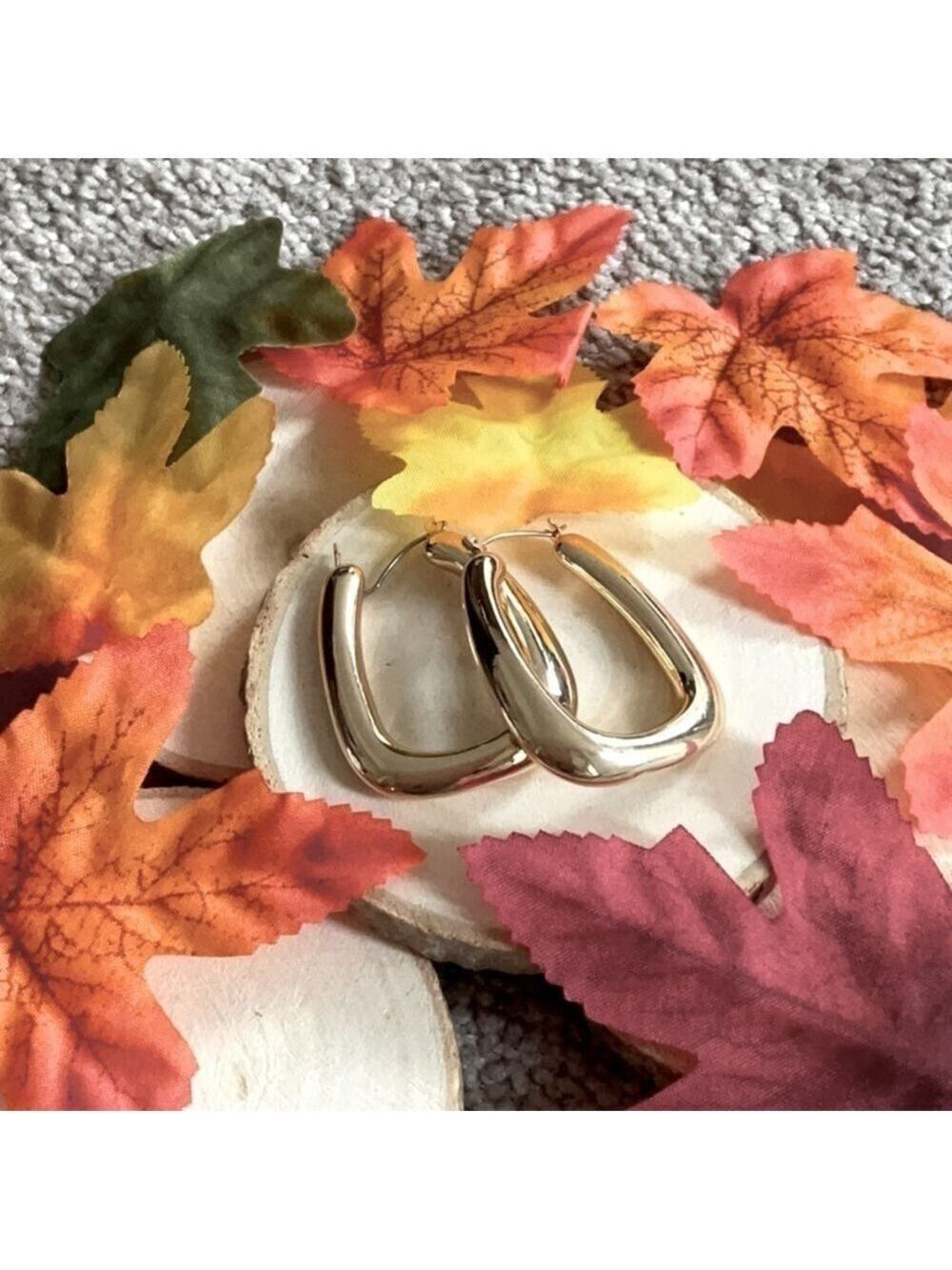Gold Tone Squared Earrings